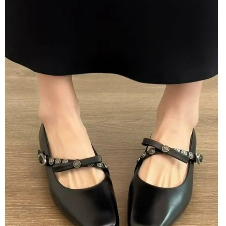 Women'S Fashion Spring Summer 2026 - French-style Bow Square-toe Chunky-heel Mary Jane