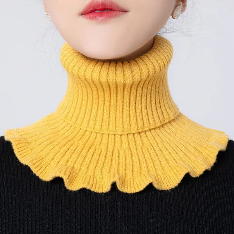 Turtleneck Bodysuit - Warm Knitted Collar Scarf Women Turtleneck