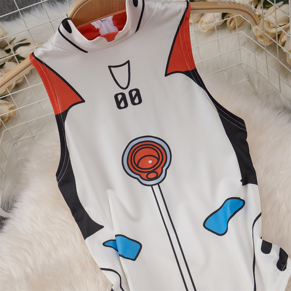 White Cute Sweet Cartoon Print - Turtleneck Bodysuit recension och pris