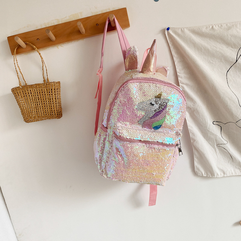 Sequin Unicorn Backpack Pink S - Women'S Fashion Backpack recension och pris