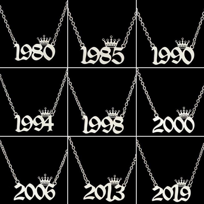Stainless Steel Crown Year Num - Women'S Fashion Year 2000 recension och pris