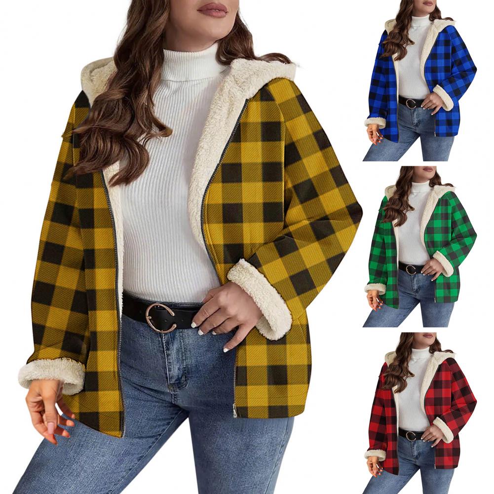 Women's Sherpa Plaid Shacket L - Sherpa Coat Women recension och pris