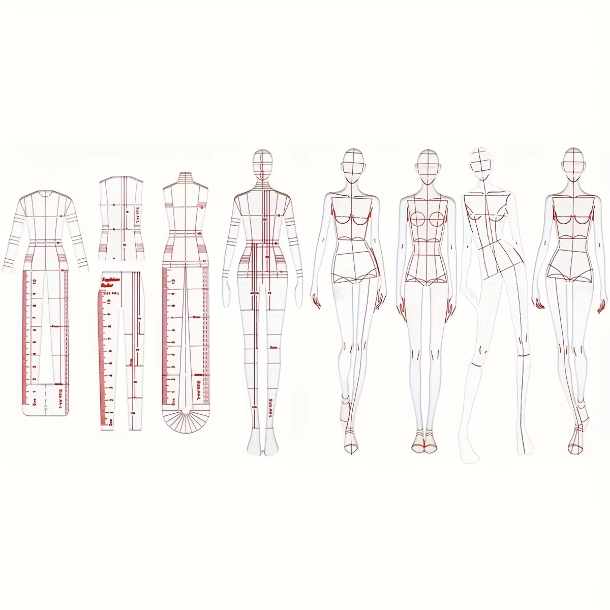 1 Set Women Fashion Drawing Ru - Women Fashion Figure Template recension och pris