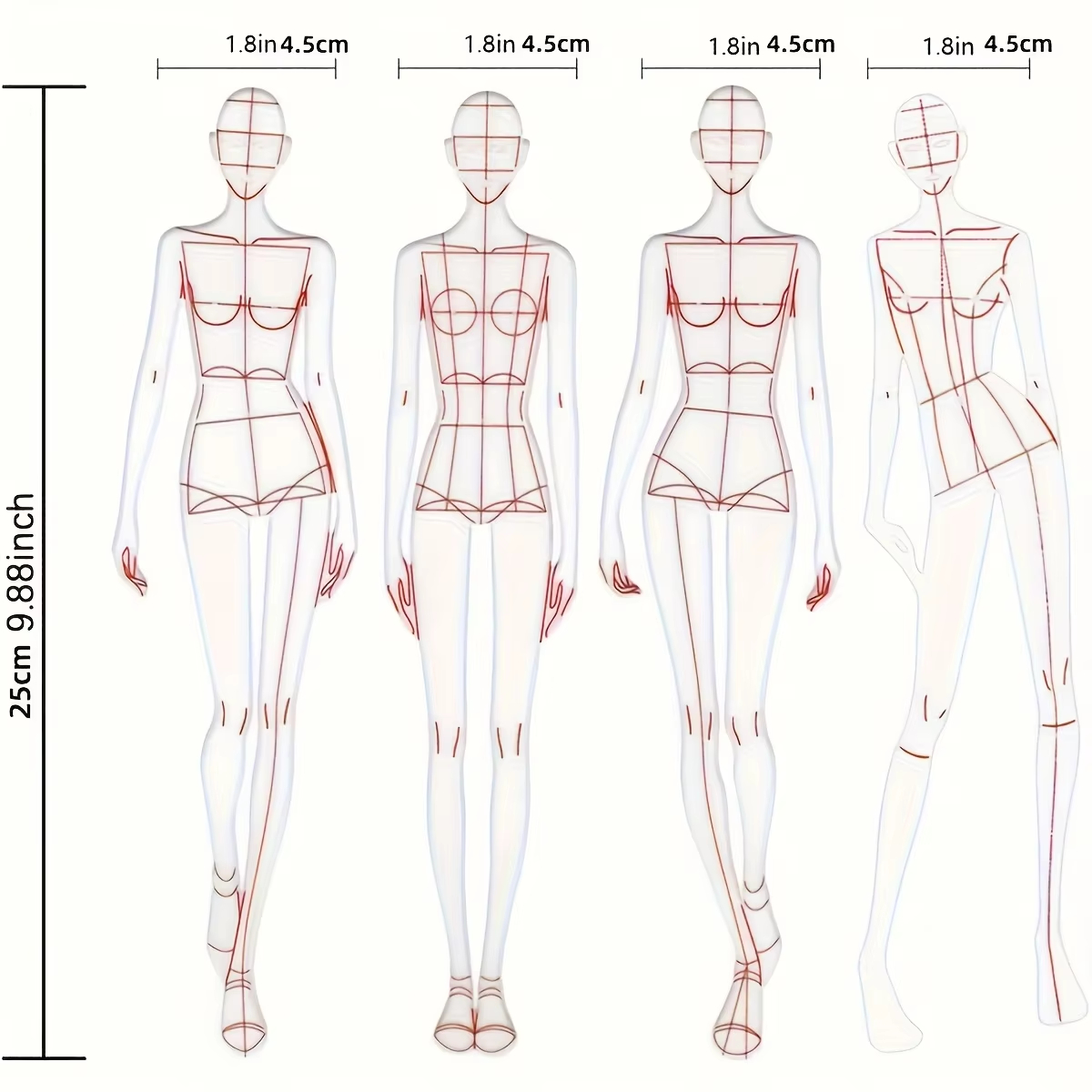 1 Set Women Fashion Drawing Ru - Women Fashion Figure Template recension och pris