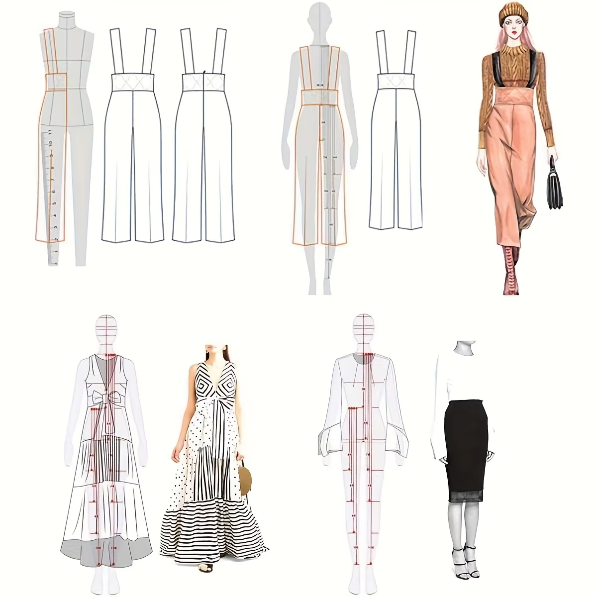 1 Set Women Fashion Drawing Ru - Women Fashion Figure Template recension och pris