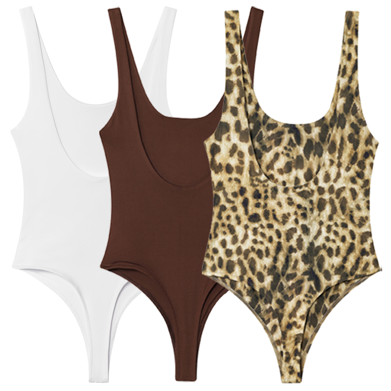 HXAO Leopard Slip Bodysuit Wom - Corset Top Boned recension och pris