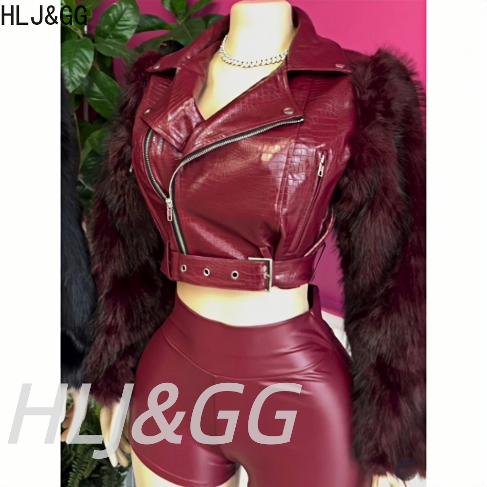 HLJ&GG Trend Fashion Fur Patch - Women'S Fashion Leather Jacket recension och pris