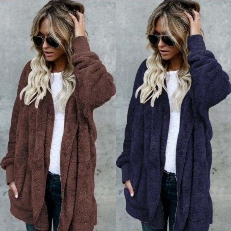 Warm Plush Faux Fur Coat Rever - Sherpa Coat Women recension och pris