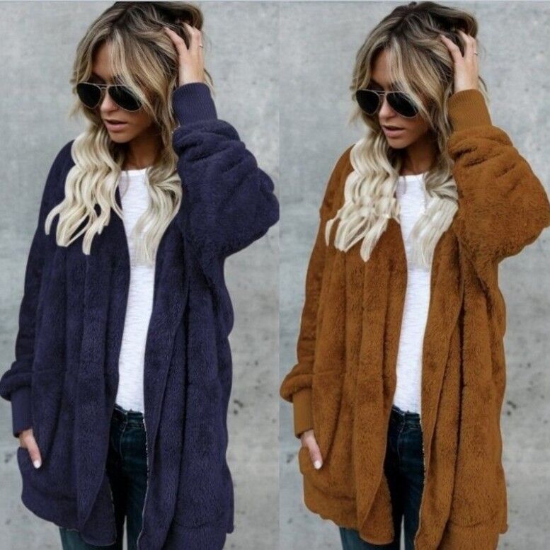 Warm Plush Faux Fur Coat Rever - Sherpa Coat Women recension och pris