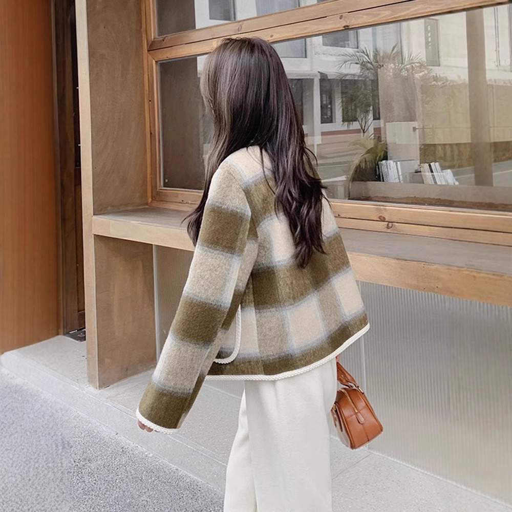 Tweed Jacket Blue Womens Winte - Sherpa Coat Women recension och pris
