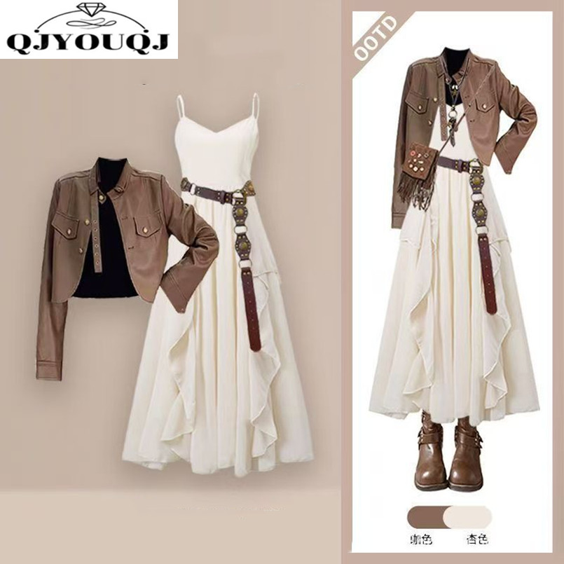 Fashion Women's Set Spring and - Women'S Fashion Leather Jacket recension och pris