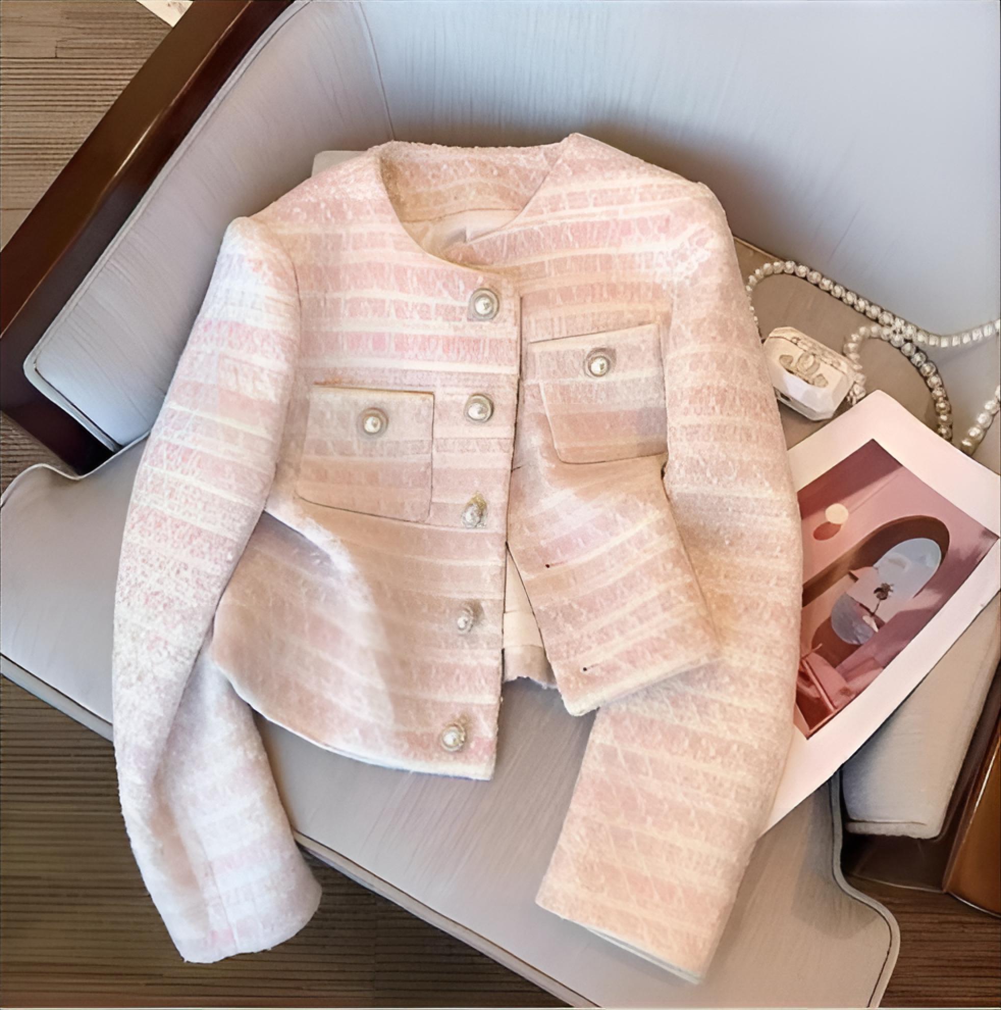 Tweed Jacket Cream Womens Autu - Sherpa Coat Women recension och pris