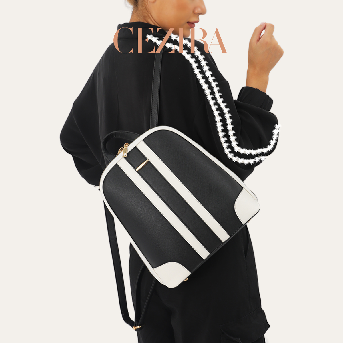 CR Fashion Stripes Patchwork B - Women'S Fashion Backpack recension och pris