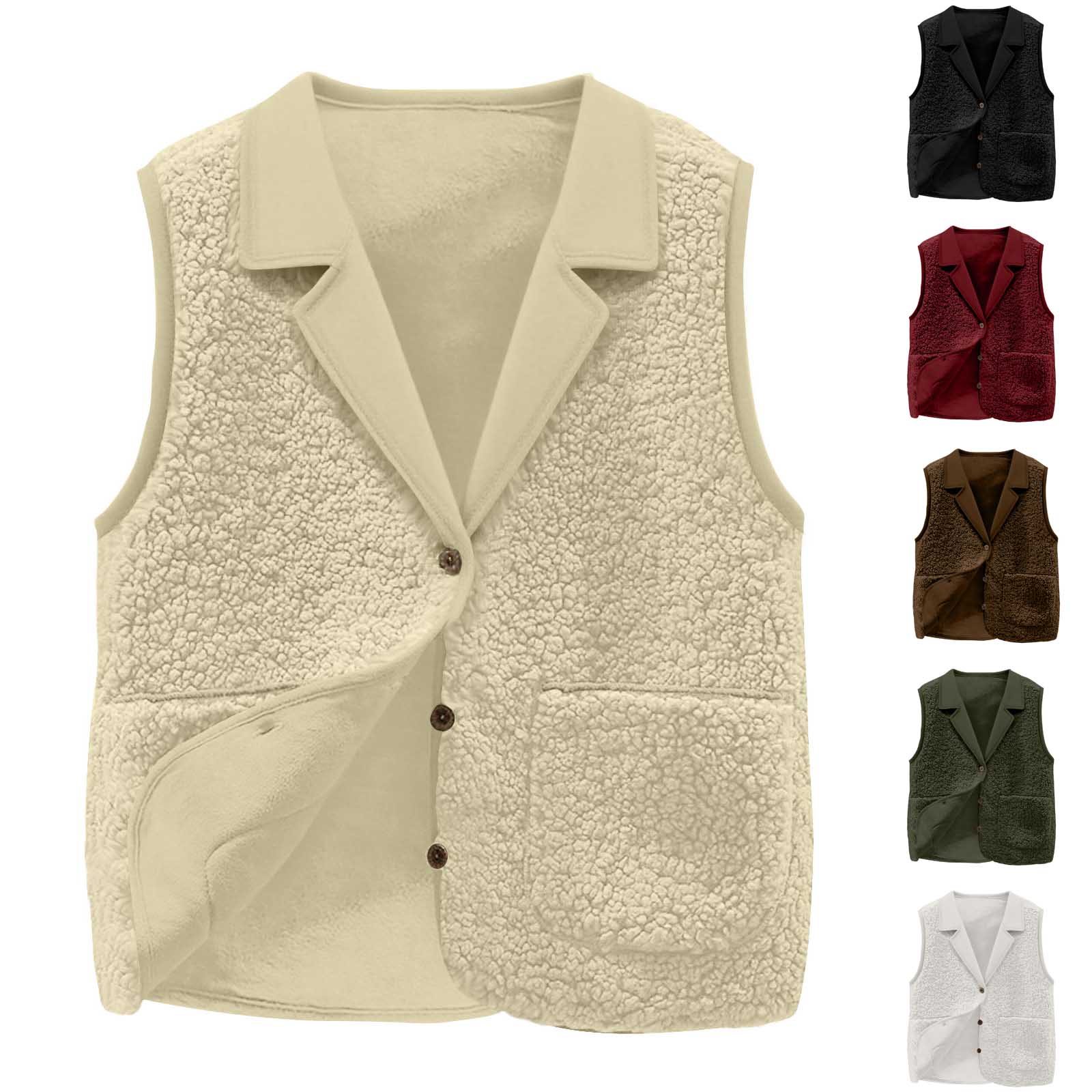 Women's Sherpa Fleece Vest, La - Sherpa Coat Women recension och pris