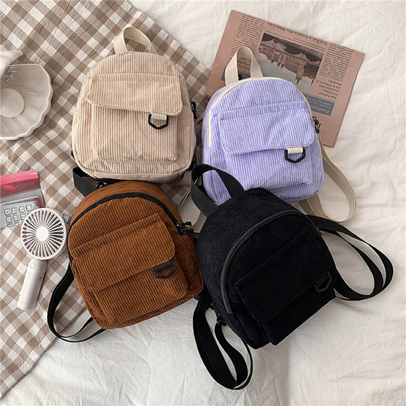 Solid Color Mini Backpack Cord - Women'S Fashion Backpack recension och pris
