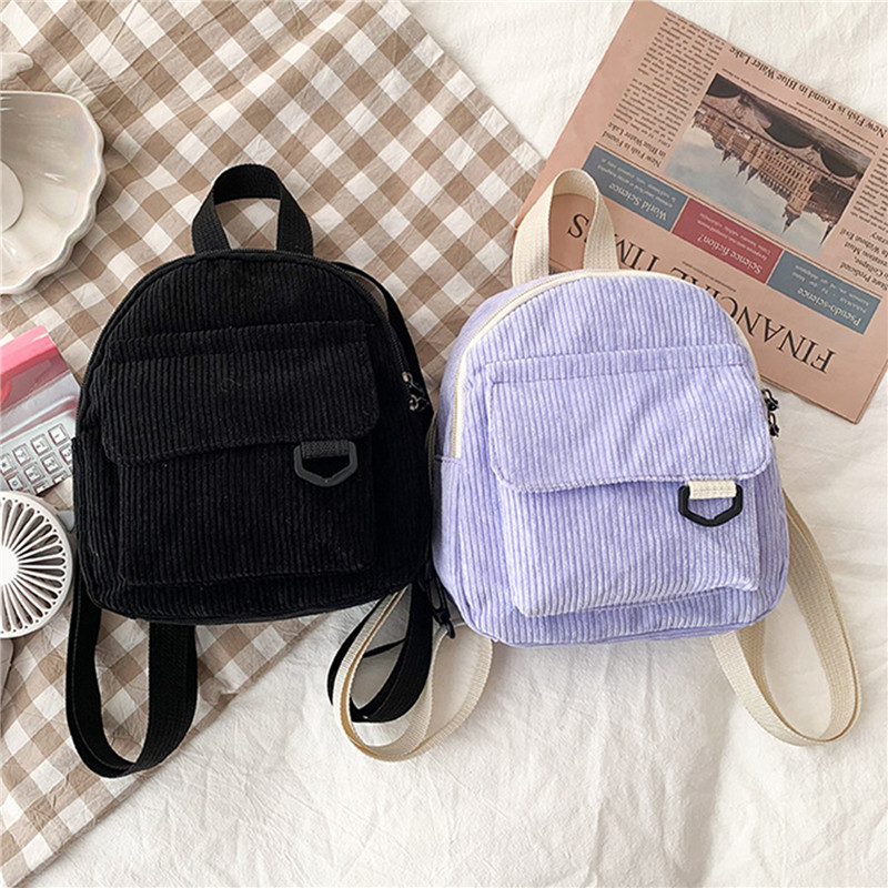 Solid Color Mini Backpack Cord - Women'S Fashion Backpack recension och pris
