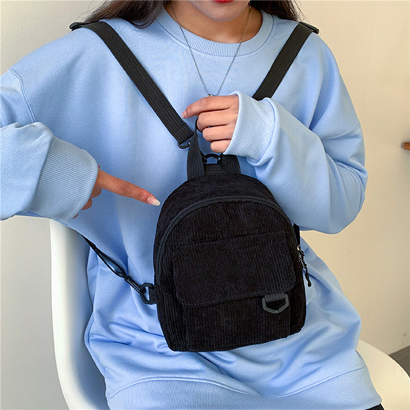 Solid Color Mini Backpack Cord - Women'S Fashion Backpack recension och pris