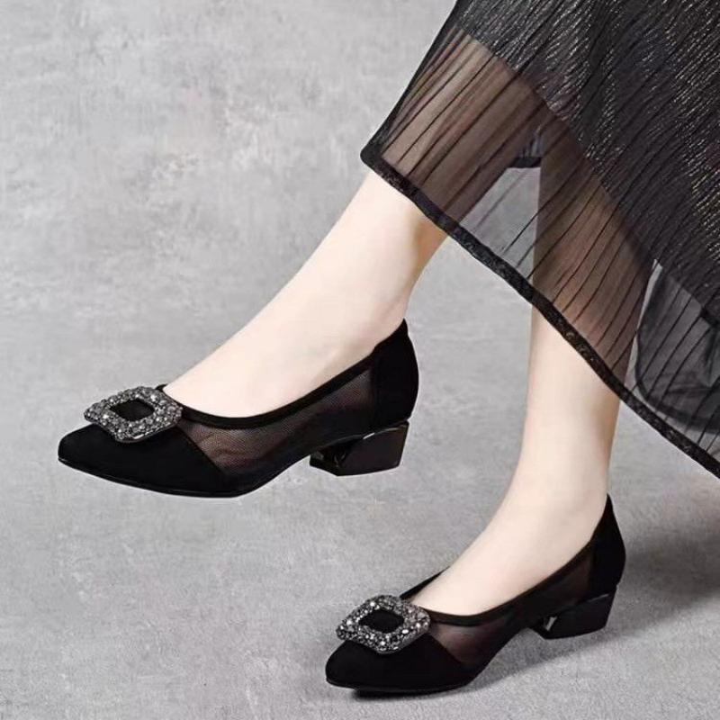 Elegant Pointed Toe Mesh Block - Women'S Fashion Day recension och pris