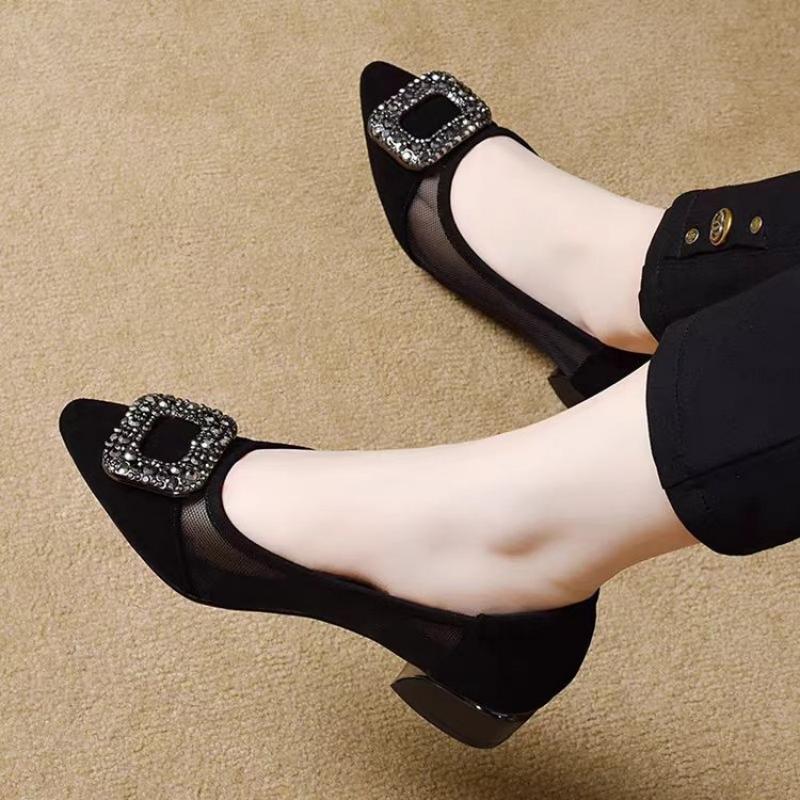 Elegant Pointed Toe Mesh Block - Women'S Fashion Day recension och pris