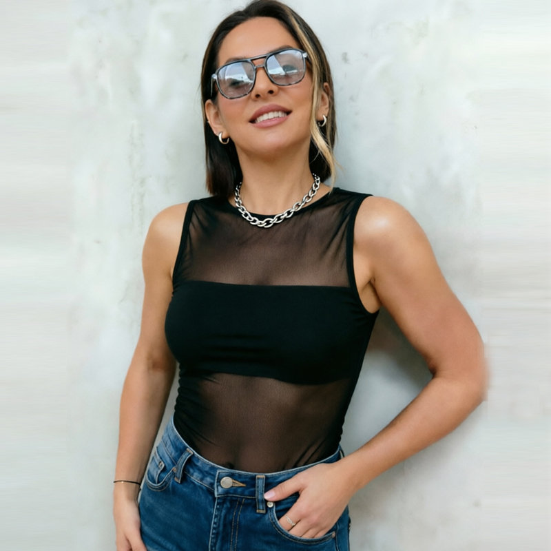 HXAO Woman Tulle Black Bodysui - Corset Top Boned recension och pris